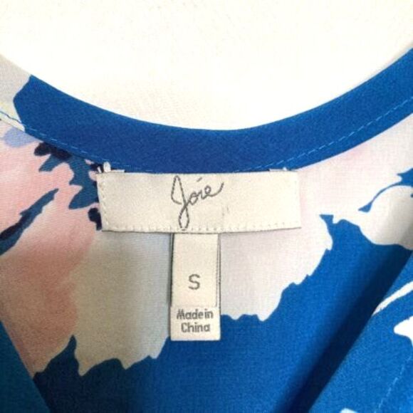 Joie Annabeth Tossed Bouquet Silk Tank Top Nineties Blue Floral Print Small - Picture 11 of 11